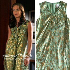 3.1 Phillip Lim Dress Metallic Brocade ASO Blair Waldorf